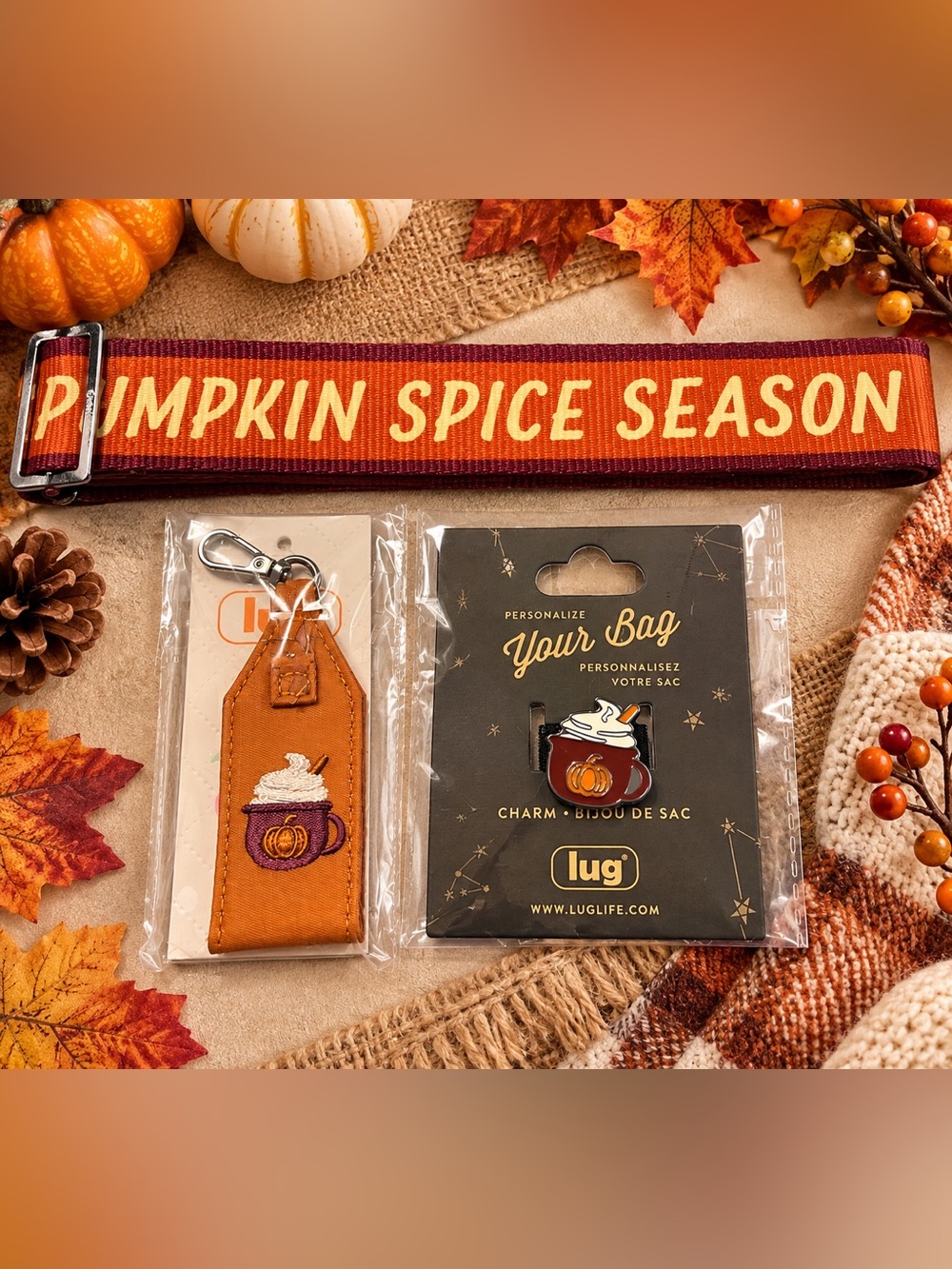 Lug Fall Box 2026 Pumpkin Spice Strap Puller Charm Set NWT